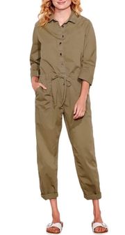 Women’s  khaki utility jumpsuit overalls size 2