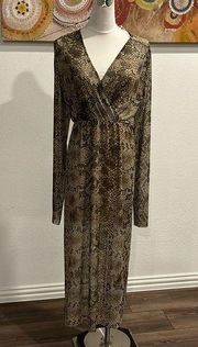 Other Stories Mesh midi dress in snake print Coverup NWOT