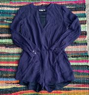 Navy Blue Long Sleeve Romper Juniors Large