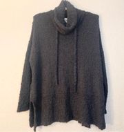 NWT POL Gray Teddy Sherpa Cowl Neck Pull Over Sweater Long Sleeve Size M