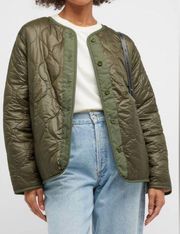 Velvet by Graham & Spencer Marissa Reversible Quilted Jacket Army Green Size XL