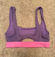 pink and purple bikini top with 2 cut outs