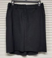 2 // BCBGMaxazria Black Wool Fish Tail Pencil Skirt