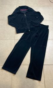 2-piece All Black Velour Sweatsuit