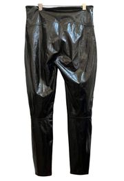 Classic Black Faux Patent Leather Leggings Size XL Style 20301R