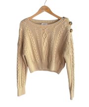 & Other Stories Cropped Cable Knit Sweater