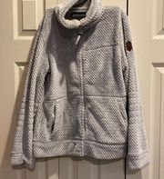 Women's Free Country Sierra Butter Pile fleece Jacket faux fur gray sliver Small