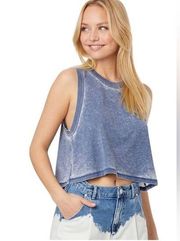 Urban Outfitters  Size Large Blue Cropped Tank Top