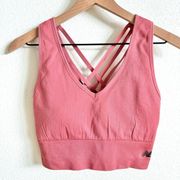 New Balance  Pink Racerback Ribbed Sports Bra Women’s XL