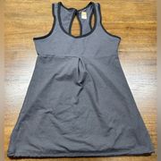 ZEN SEEKER TUNIC TANK IN CHARCOAL GREY SIZE S