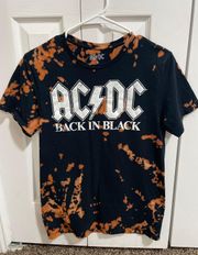 AC / DC Black & Bleach Tie-Dye Tee Shirt