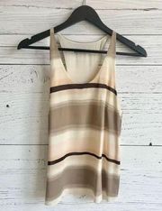 Alice + Olivia - Women's Brown Stripe Blouse Tank Top