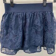 Aeropostale lace overlay blue mini skirt size Sp