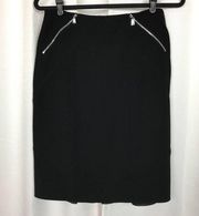 Carlisle Black Pencil Skirt w/Zipper Detail Sz.4