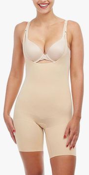 Assets Power Series Open-Bust Mid-Thigh Bodysuit Shapewear