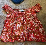 Flynn skye red floral blouse L