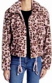 VS Pink NWT Victorias Secret PINK Know One Cares Faux Fur Leopard Coat