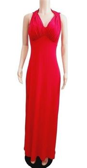 CONNECTED Apparel Beautiful Red Long Strapless Evening Dress Size: 6