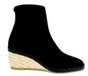 SALVATORE FERRAGAMO CANARIA CROSTA ESPADRILLE WEDGE SUEDE BOOTIES SIZE 10.5