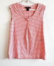 Marc by Marc Jacobs Tank Top Red & White Striped Scoop Neck Tee Sz S EUC