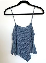 crop tank top In Blue And White