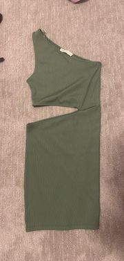 Green One Shoulder Mini Dress