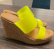 Gianni Bini neon Wedges size 6 Neon green New dillards heels shoes