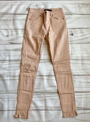 Francesca's Harper Blush Pink Color Zipper Ankle Jeans Size 25