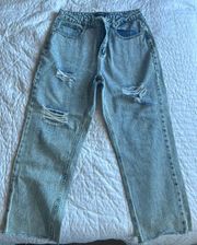 Pretty Little Thing Light Wash Distressed Jeans