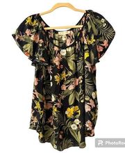 Philosophy Floral Blouse in Black Size XL