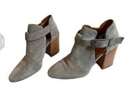 Aquatalia Freddi Suede Cutout Bootie, Ash Grey, Sz 10