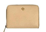 Tory Burch light pink mini zip around wallet