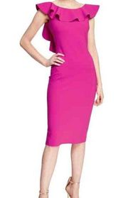 Chiara Boni La Petite Robe Marina Cocktail Dress Sleeveless Ruffle Neckline