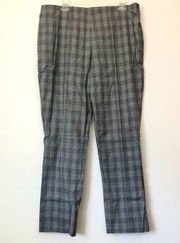 KENNETH COLE NEW YORK Black White Glen Plaid Pleated High Waisted Skinny Pants