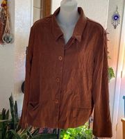 NORTON McNaughton Brown Casual Button Down Long Sleeve Size XL