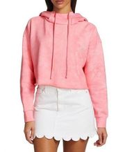 Alice + Olivia Nikki Pink Crop Hoodie Raw Hem Xs Womens NEW