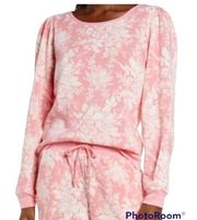 RACHEL PARCELL Pink Quill Rose Brocade Sweatshirt size small