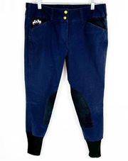 Deep Navy Regatta Knee Patch Equestrian Riding Breeches Womens 30