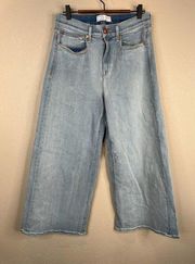 AYR Womens The Must Cropped Jeans Size 32 Venus Blue High Rise Wide Leg Denim