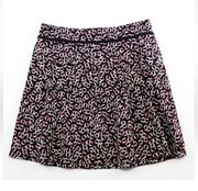 Ann Taylor Loft Black, Pink and White Chain Print Pleated Skirt, EUC, Size 4