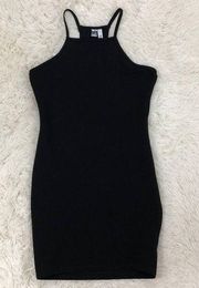 Free Press black ribbed bodycon dress Sz Medium