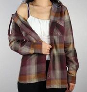 Carhartt Women’s Beartooth Hooded Flannel Button Up Shirt Size M