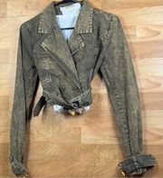 Covet Hand-Crafted Redemption Size Medium Short Cropped Jacket with a Be…