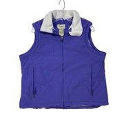 *L.L. Bean Vest Womens Large Purple Full Zip Sleeveless Nylon Fleece Lined