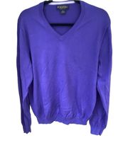 Brooks brothers vneck sweater suma cotton purple sweater mens medium