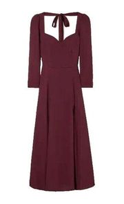 NWT Reformation Mara in Prune Tie Back Fit & Flare Midi Dress 10