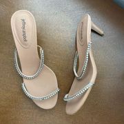 Jeweled Strap Short Heels