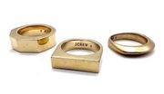 J. Crew 3 Piece Ring Set Gold Tone size 6