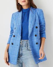 AT Fringed Tweed Double Breasted Blazer NWT