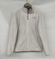 The North Face  Womens Sz Large L Fuzzy Soft Fleece Jacket Off White Zip Up Sz Large